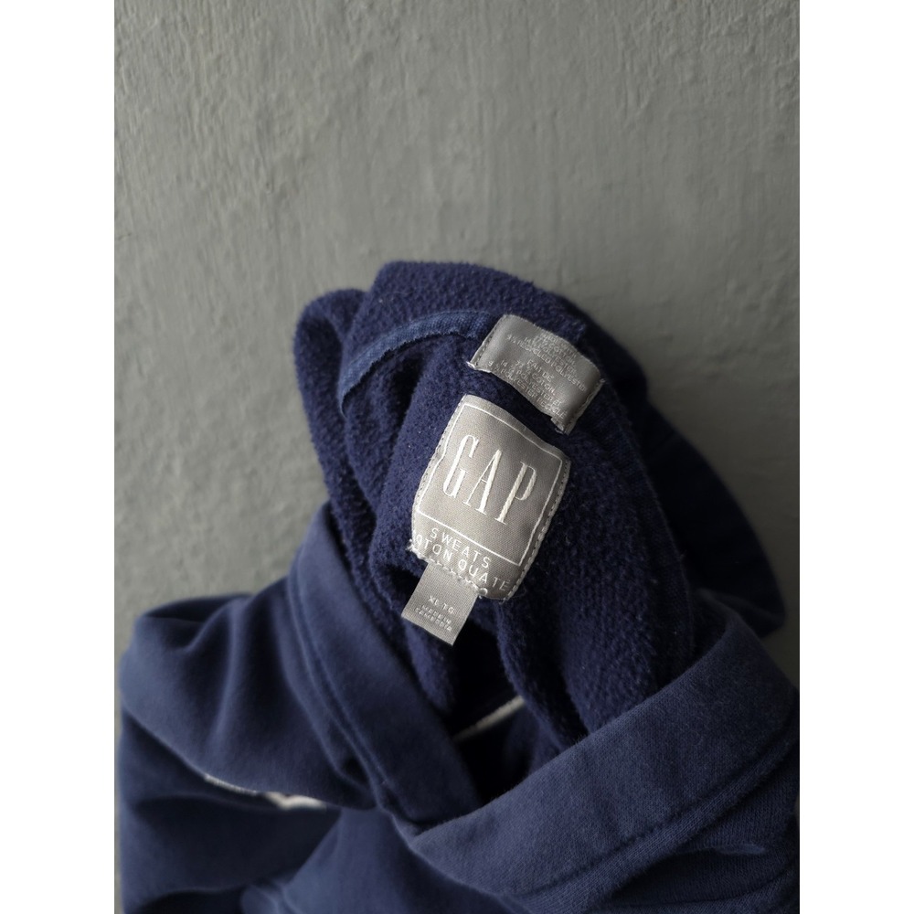 GAP Sweatshirt Hoodie Men's XL Navy Blue Spellout Logo Embroidered - Picture 5 of 9